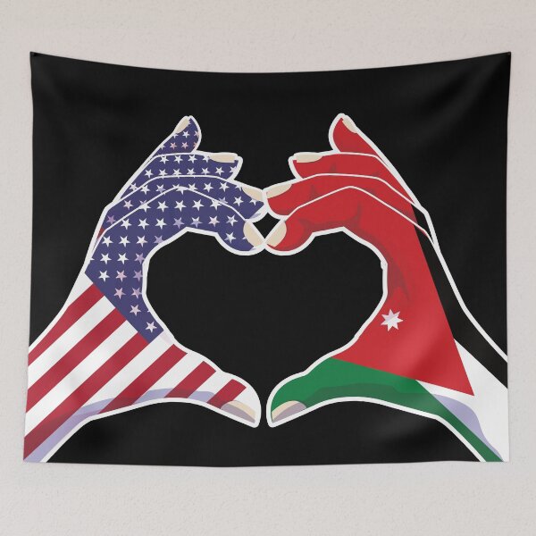Item preview, Jordanian Jordan USA United States American America Love Heart Peace designed and sold by FlagX.