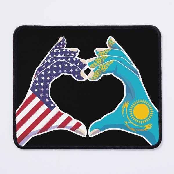 Item preview, Kazakhstan Kazakstan Kazakh Kaza USA United States American America Love Heart Peace designed and sold by FlagX.
