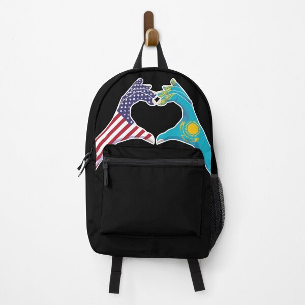 Item preview, Kazakhstan Kazakstan Kazakh Kaza USA United States American America Love Heart Peace designed and sold by FlagX.