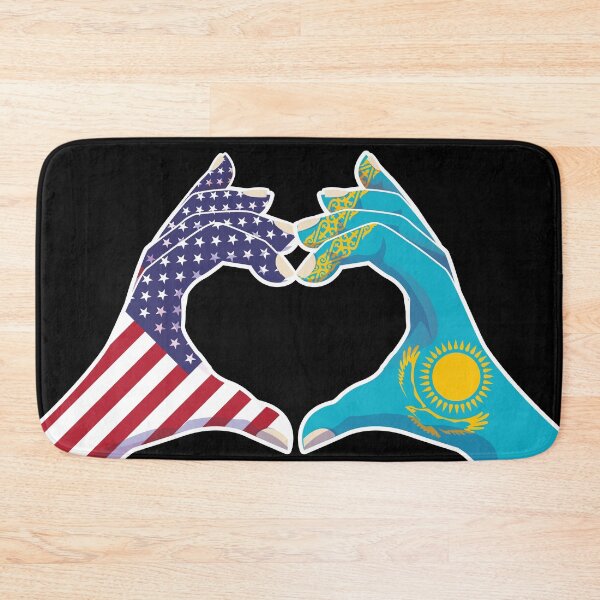 Item preview, Kazakhstan Kazakstan Kazakh Kaza USA United States American America Love Heart Peace designed and sold by FlagX.