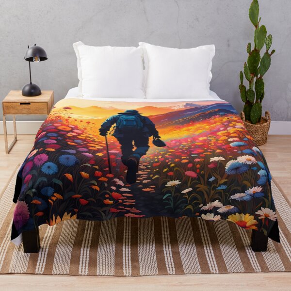 Item preview, Silhouette of Person Walking Through Flowers, Ai Generated Art  designed and sold by ACC .