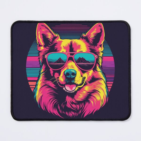 Item preview, Dog with glasses the furry personification of glamour, turning every moment into a red carpet scene designed and sold by Pulsant Paintings.
