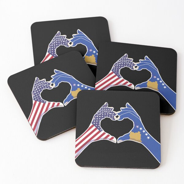 Item preview, Kosovo Kosovar USA United States American America Love Heart Peace designed and sold by FlagX.