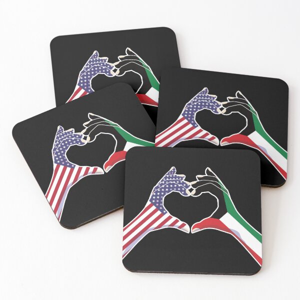 Item preview, Kuwait Kuwaiti USA United States American America Love Heart Peace designed and sold by FlagX.