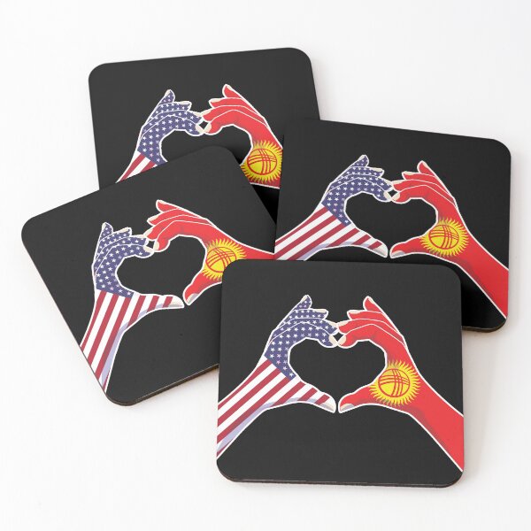 Item preview, Kyrgyzstan Kyrgyz USA United States American America Love Heart Peace designed and sold by FlagX.