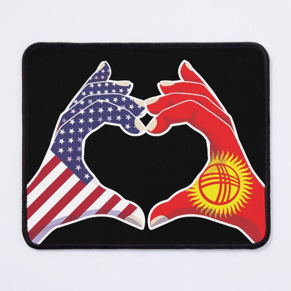Item preview, Kyrgyzstan Kyrgyz USA United States American America Love Heart Peace designed and sold by FlagX.