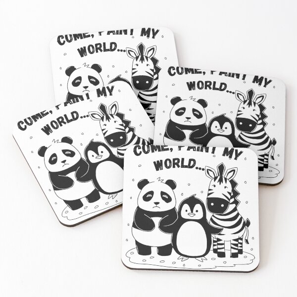 Item preview, black and white panda, zebra, pinguin- come, paint my world designed and sold by Endless Projects.