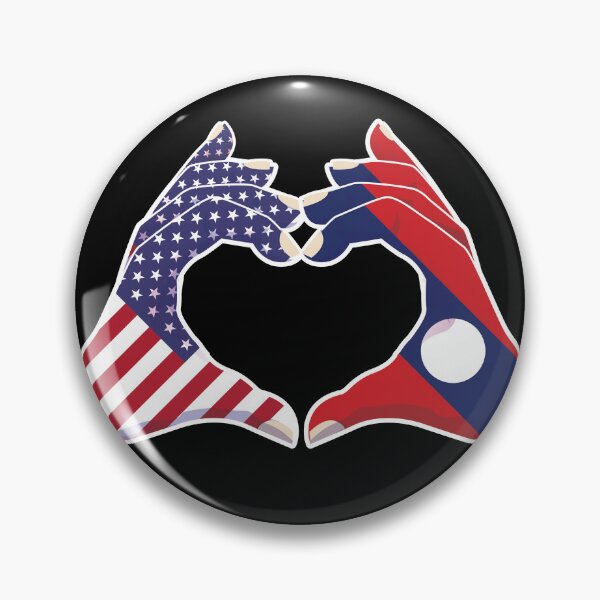 Item preview, Laos Laotian USA United States American America Love Heart Peace designed and sold by FlagX.