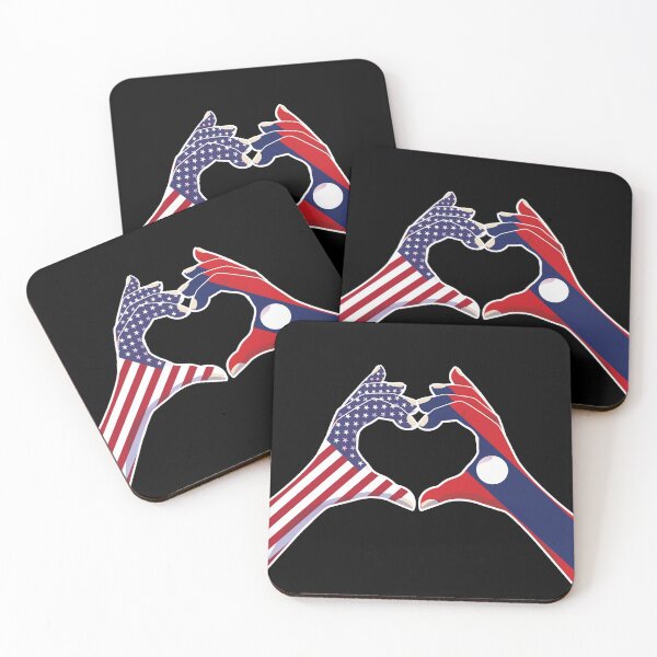 Item preview, Laos Laotian USA United States American America Love Heart Peace designed and sold by FlagX.