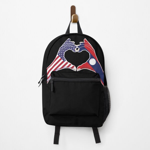 Item preview, Laos Laotian USA United States American America Love Heart Peace designed and sold by FlagX.
