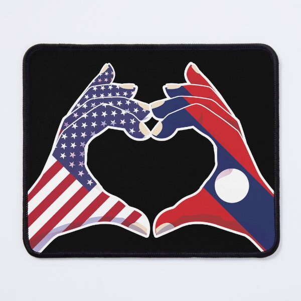 Item preview, Laos Laotian USA United States American America Love Heart Peace designed and sold by FlagX.