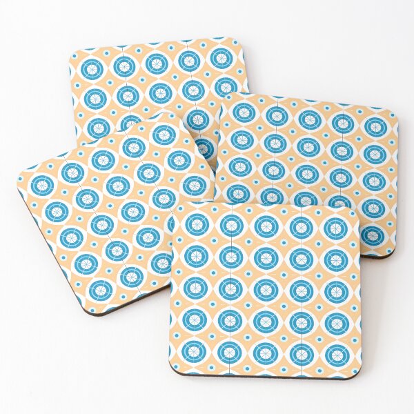Item preview, Mid Century Modern,  Retro Circles  Powder Blue, Warm Beige designed and sold by Prints and Lifestyle.