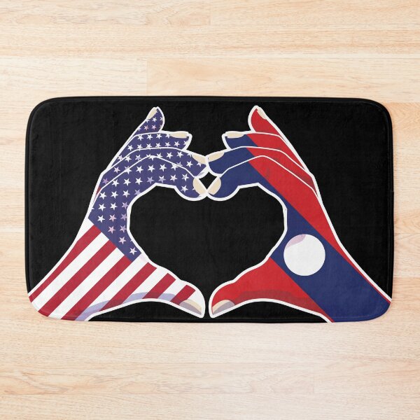Item preview, Laos Laotian USA United States American America Love Heart Peace designed and sold by FlagX.