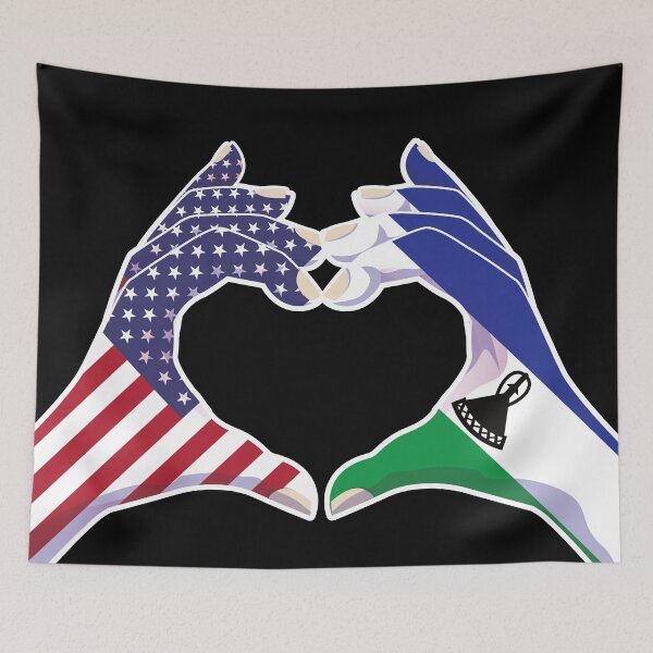 Item preview, Lesotho Lesothan USA United States American America Love Heart Peace designed and sold by FlagX.
