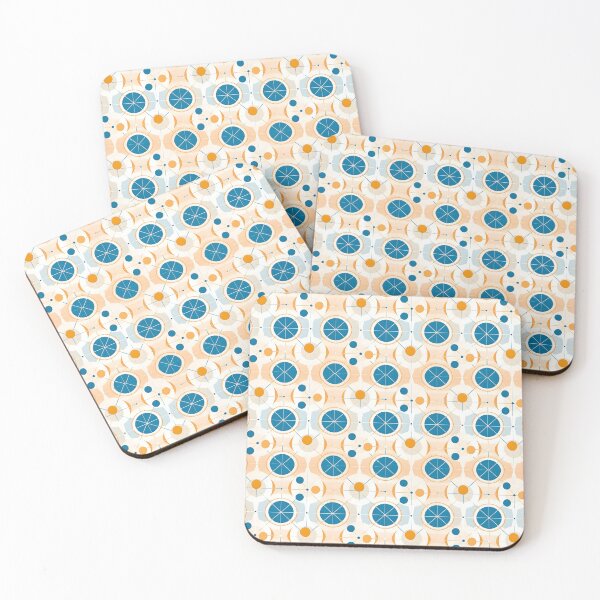 Item preview, Mid Century Modern Geometric Circles Pattern Powder Blue, Warm Beige #2 designed and sold by Prints and Lifestyle.