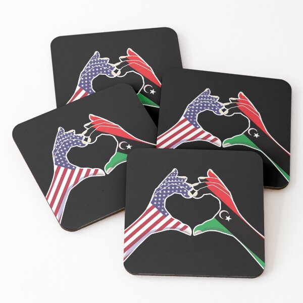 Item preview, Libya Libyan USA United States American America Love Heart Peace designed and sold by FlagX.
