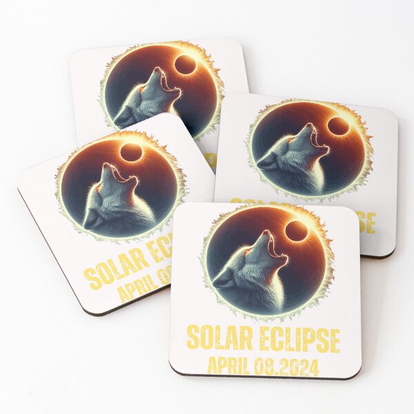 Item preview, Wolf Howling At Total Solar Eclipse 2024 April 8th 2024 designed and sold by BOUCHERIT amine.