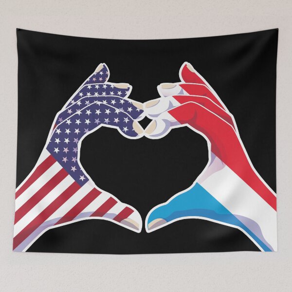 Item preview, Luxembourg Luxemburg Luxembourgian Luxemburgian USA United States American America Love Heart Peace designed and sold by FlagX.