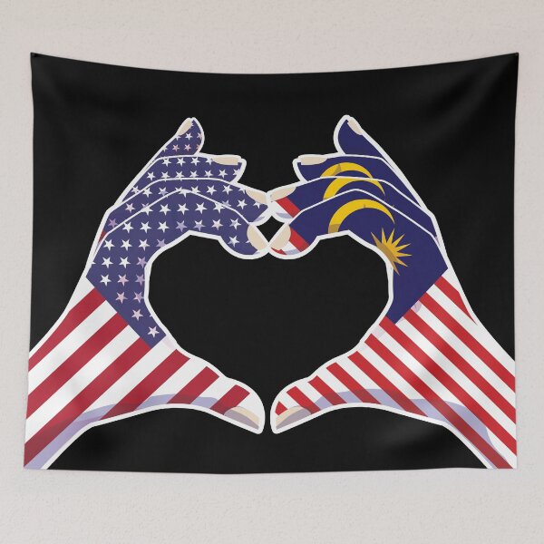 Item preview, Malaysia Malaysian USA United States American America Love Heart Peace designed and sold by FlagX.