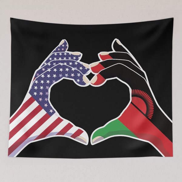 Item preview, Malawi Malavian USA United States American America Love Heart Peace designed and sold by FlagX.
