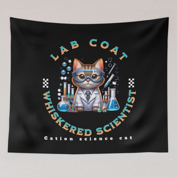 Item preview, Cation science cat - Lab coat whiskered scientist designed and sold by JansenGS.