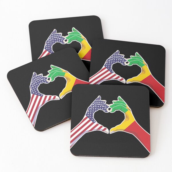 Item preview, Mali Malian USA United States American America Love Heart Peace designed and sold by FlagX.