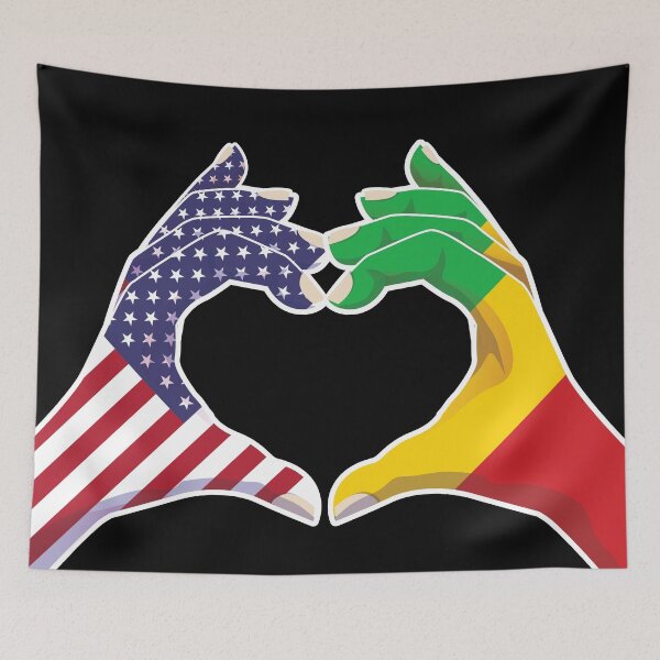Item preview, Mali Malian USA United States American America Love Heart Peace designed and sold by FlagX.