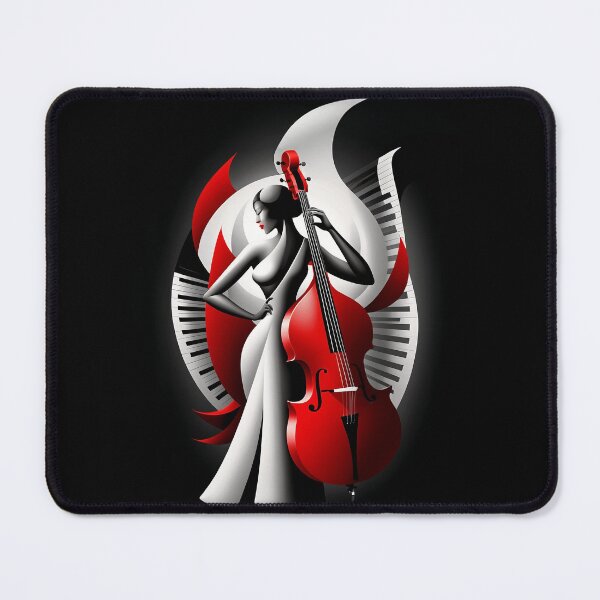Item preview, Jazz Singer, Doble Bass and Piano in Black, White, and Red designed and sold by Péter Pálffy.