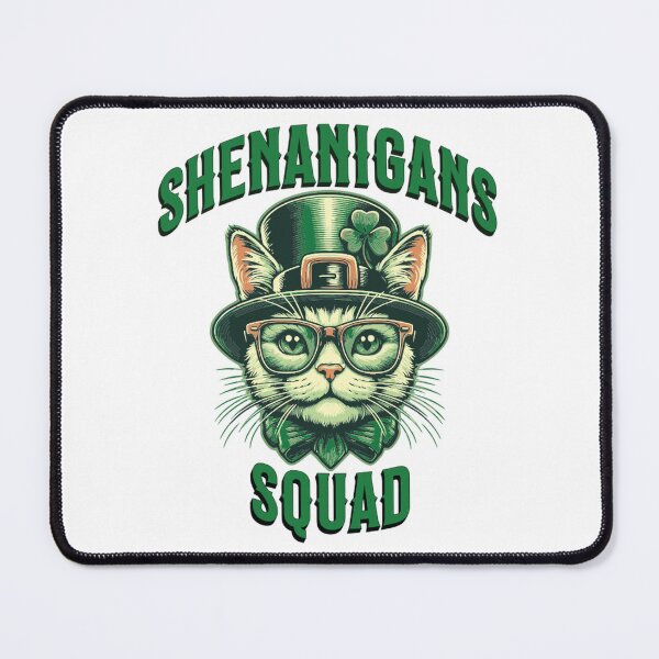 Item preview, Shenanigans Squad Shamrocks Funny St Patricks Day Tuxedo Cat designed and sold by Beauti-artist.