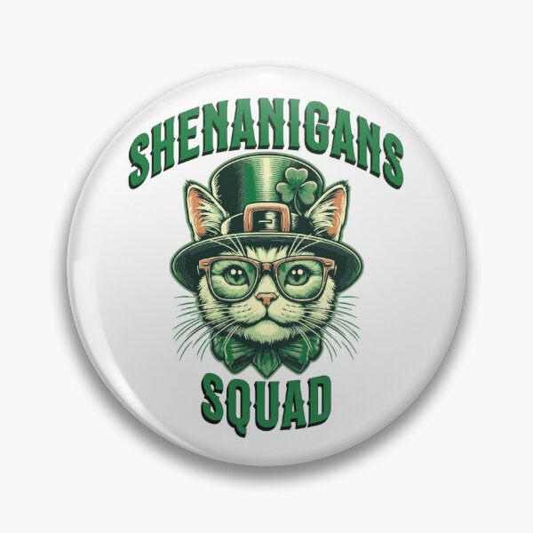 Item preview, Shenanigans Squad Shamrocks Funny St Patricks Day Tuxedo Cat designed and sold by Beauti-artist.