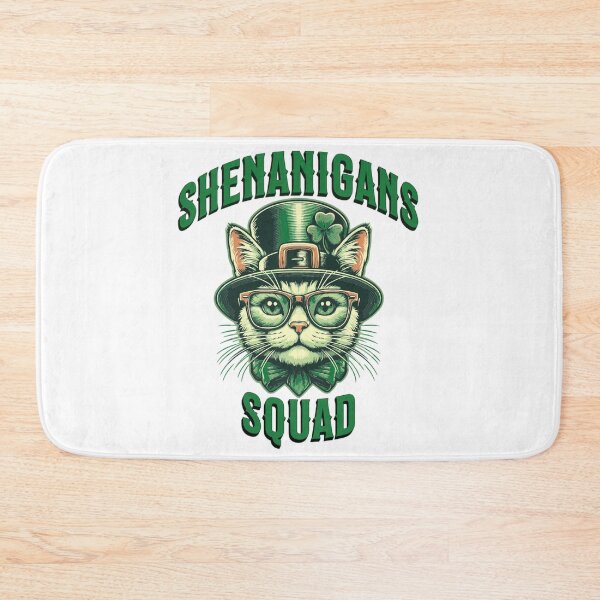 Item preview, Shenanigans Squad Shamrocks Funny St Patricks Day Tuxedo Cat designed and sold by Beauti-artist.