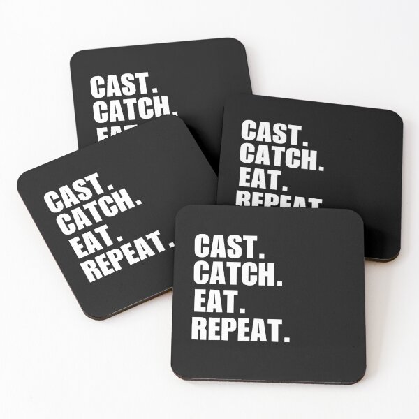 Item preview, Cast, catch, eat, repeat. Funny fisherman or fishing saying or quote designed and sold by NBSStore.