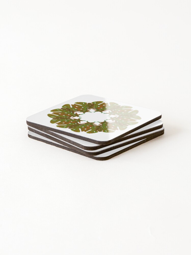 Thumbnail 4 of 5, Coasters (Set of 4), leaf mandala designed and sold by RomeoAzahar.
