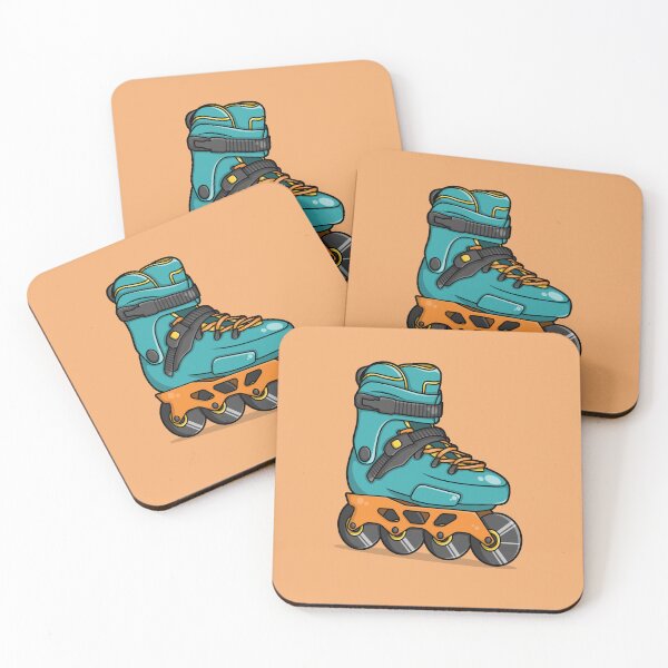Item preview, Teal and Orange In Line Skates - Rollerskating designed and sold by Amy Farmer.