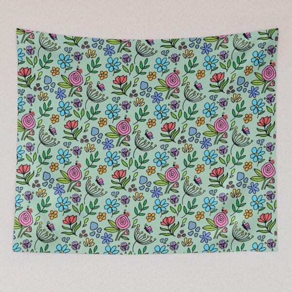 Item preview, Floral Garden Mural pattern (5th copy) designed and sold by Charmy Design.