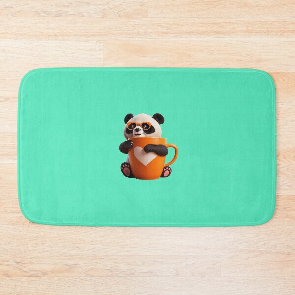 Item preview, cute character Smiling Panda: Coffee Bliss in Orange designed and sold by OURBYPRODUCTS.