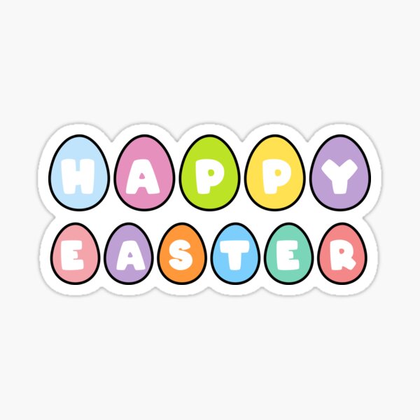 Item preview, happy easter phrase on colored easter eggs designed and sold by hmariangelica.
