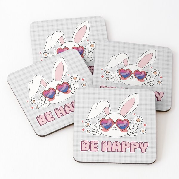Item preview, Be Happy, Bunny in Bisexual Flag Colors Glasses designed and sold by Savchuk-Vova.