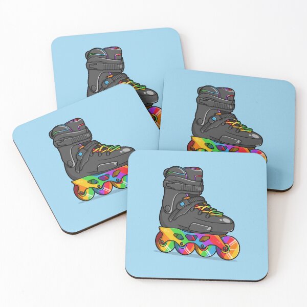 Item preview, Rainbow In Line Skates - Rollerskating - Pride designed and sold by Amy Farmer.