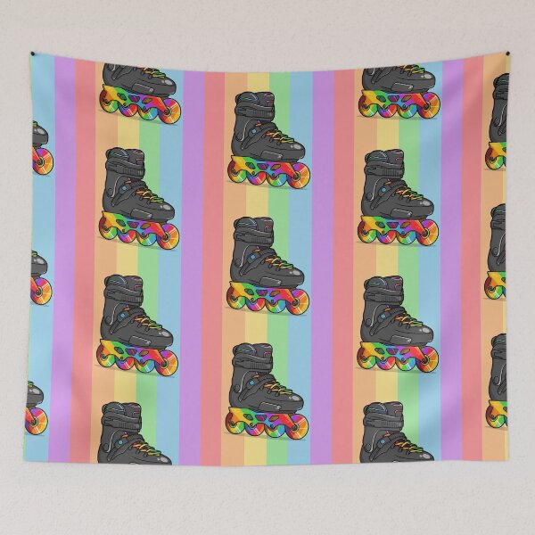 Item preview, Rainbow In Line Skates - Rollerskating - Pride designed and sold by Amy Farmer.