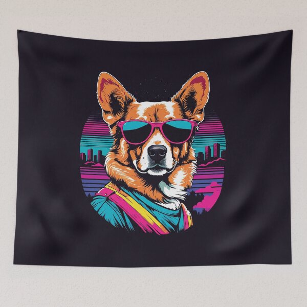 Item preview, Dog with glasses the furry witness that fashion is a constant celebration of individuality, with each pair of glasses telling a unique story designed and sold by Pulsant  Paintings.