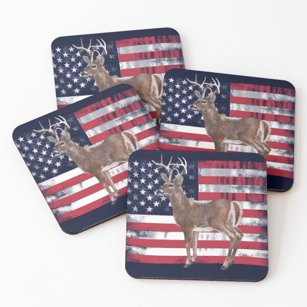 Item preview, Deer Elk Buck USA American Flag Dad Gift designed and sold by oz10.