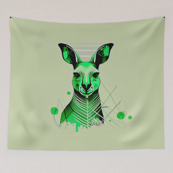 Item preview, Abstract Green Kangaroo - dePace' designed and sold by mrpropcake.