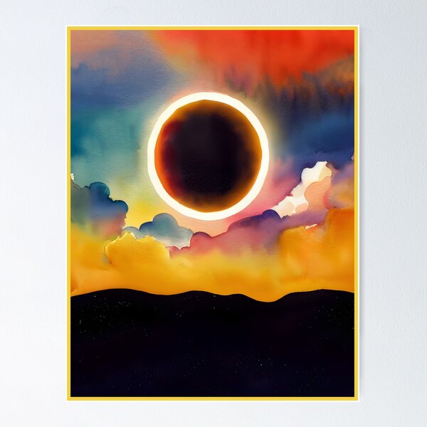 Item preview, Bright Watercolor Eclipse designed and sold by sylviatx.