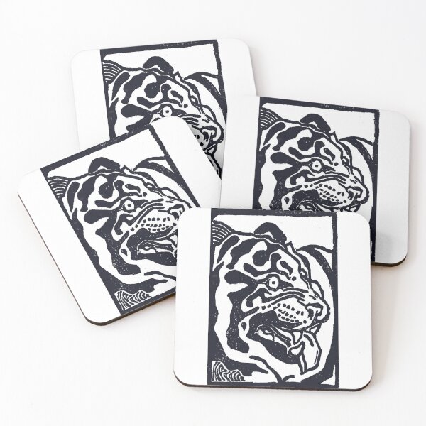 Item preview, Roaring Tiger linocut illustration designed and sold by Olivia Braunsteiner.