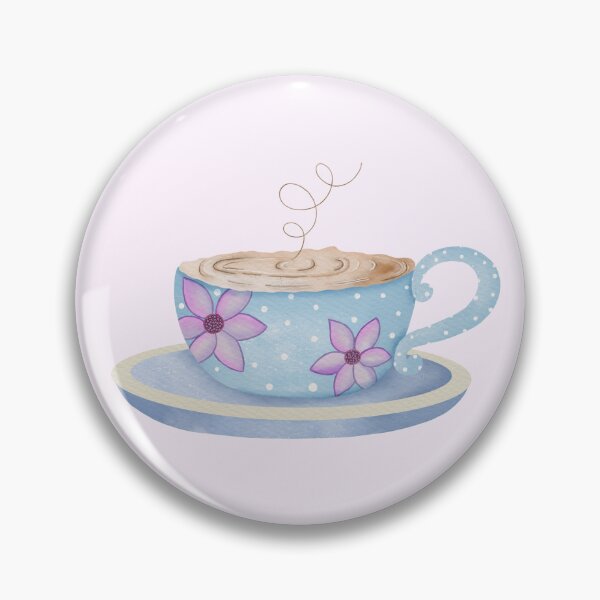 Item preview, Coffee cup with milk foam and flowers designed and sold by Sandra Brezina.