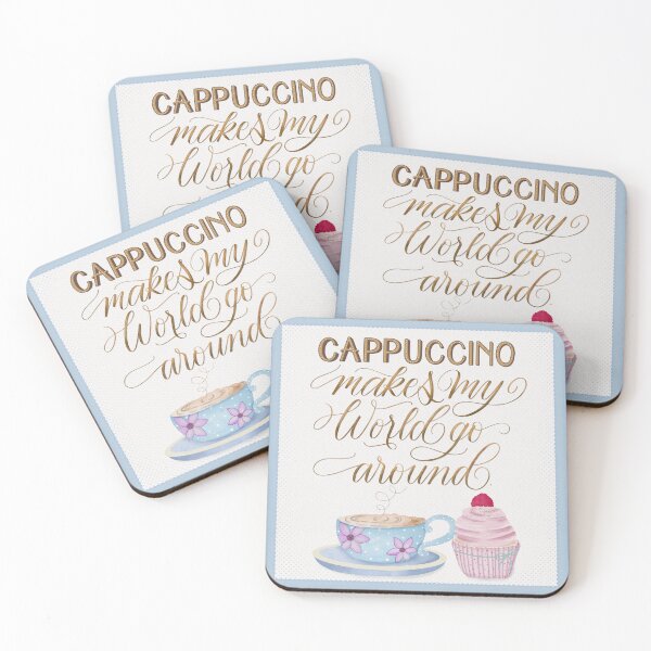 Item preview, Coffee cup with milk foam and flowers designed and sold by Sandra Brezina.