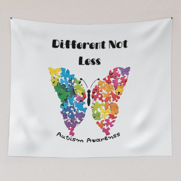 Item preview, Different Not Less- Autism Awareness Butterfly Puzzle Pieces designed and sold by DarlingsTees.