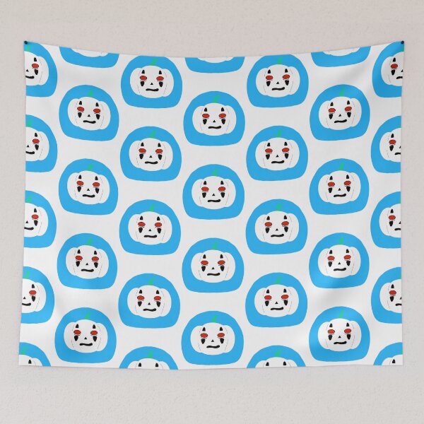 Item preview, White Pumpkin Pattern with Sky Blue designed and sold by BoboSong.