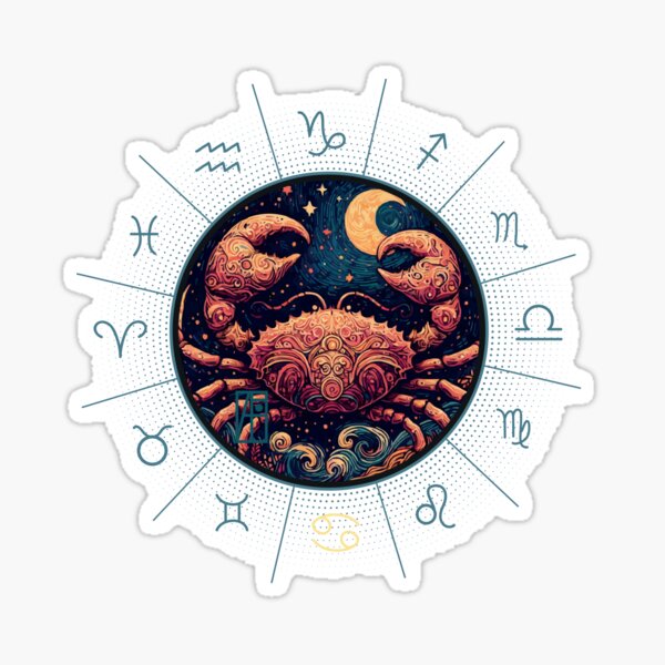 ZODIAC Cancer - Astrological CANCER - CANCER - ZODIAC sign - Van Gogh style - 12 Sticker